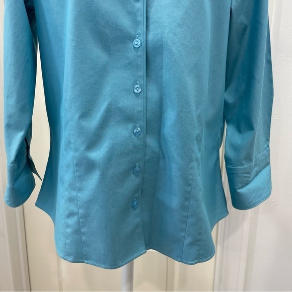 Coldwater Creek Blue Button-Down Shirt, Size M 100% Cotton Officewear Minimalist - Picture 5 of 16